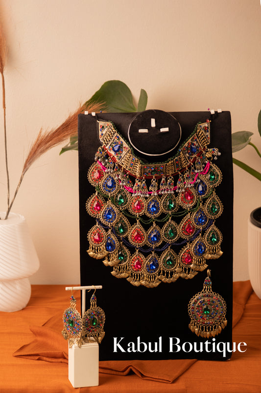 Afghan Jewelry Rainbow 3 layers set
